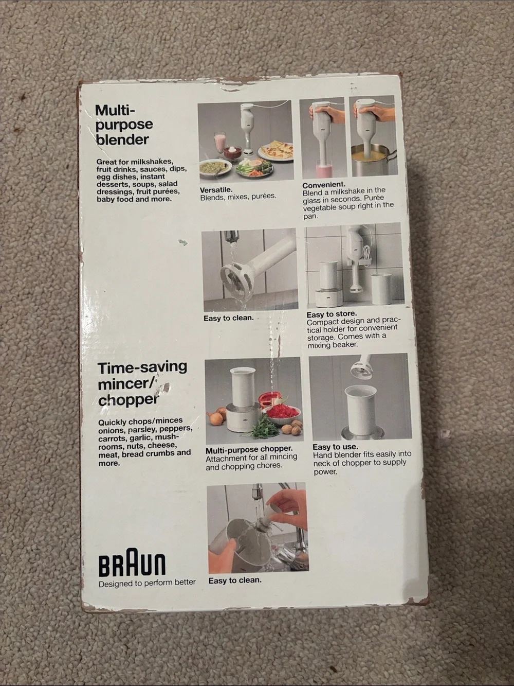 White Handblender + Mincer/Chopper - White